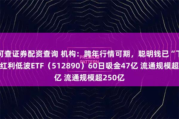 可查证券配资查询 机构：跨年行情可期，聪明钱已“下注”！红利低波ETF（512890）60日吸金47亿 流通规模超250亿