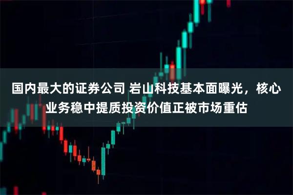 国内最大的证券公司 岩山科技基本面曝光，核心业务稳中提质投资价值正被市场重估